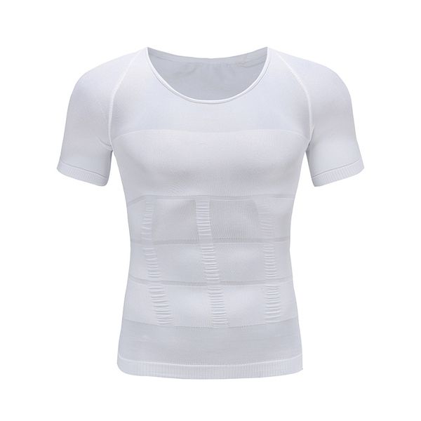 T-shirt snellente a maniche corte senza cuciture T-shirt da uomo a forma di corsetto Top Tummy Trimmer Shaping Underwear Vita Abs Trainer Shapewear Abbigliamento