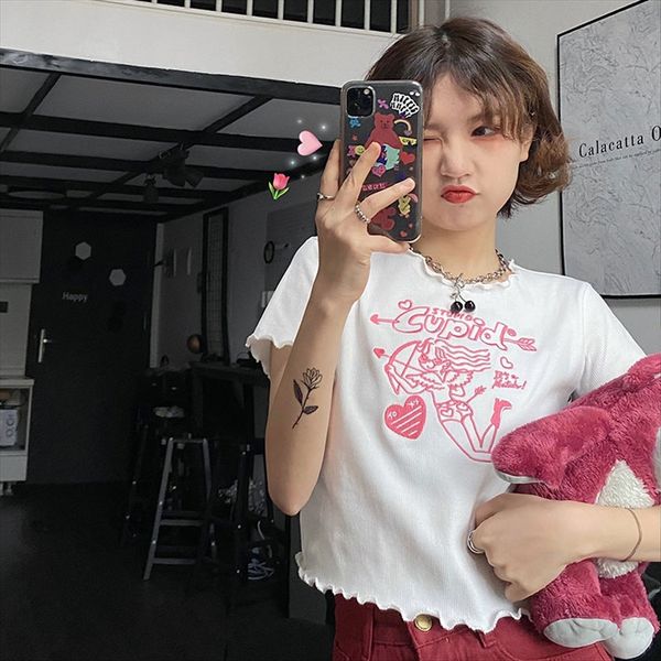 

leilei короткие t- женские свободные модули модно пуп небольшой t- белье белая рубашка белая рубашка чувство женский тонкий дизайн, White