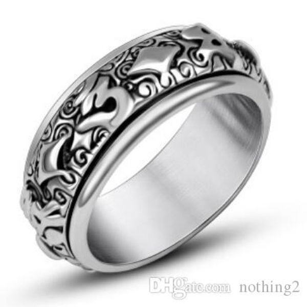 

designer jewelry rings for men tianium steel rotatable cool punk open rings fashion of shipping, Silver