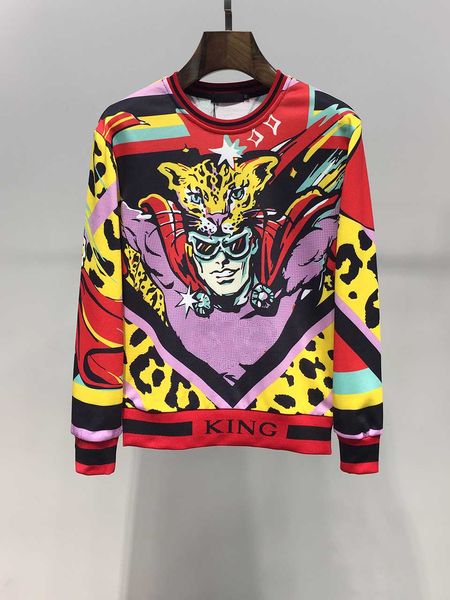 

19fw dolce mens designer sweater luxury hoodie personality trend gabbana sweaters cover head back large letter print shirt, Black