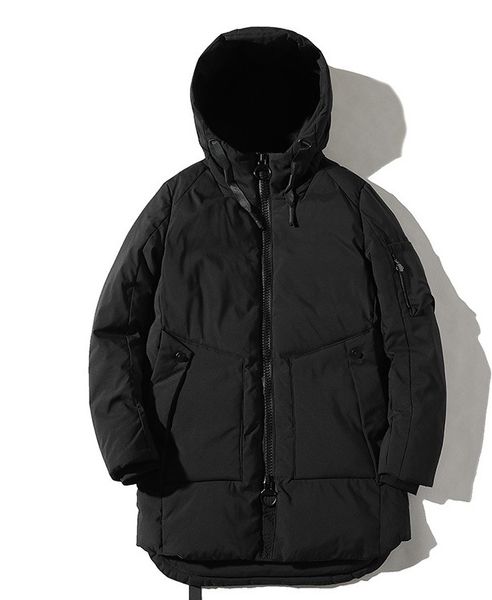 

2019 winter ins trend new hat jacket men's cotton-padded jacket thickened medium and long cotton men, Black