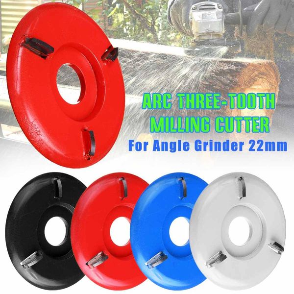 

90mm arc teeth plane wood carving disc tool milling cutter for 22mm aperture angle tray three teeth blue/red/black/siliver