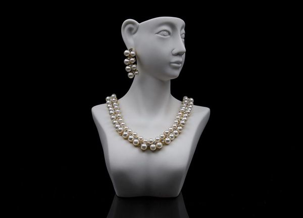 

свадебный жемчуг комплект ювелирных изделий банкета перлы ювелирных изделий подарок ожерелье серьги аксессуары, Silver