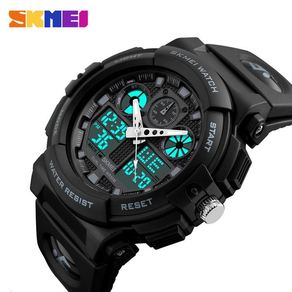 

new skmei sports watch men digital double time chronograph watches 50m watwrproof week display wristwatches relogio masculino, Slivery;brown