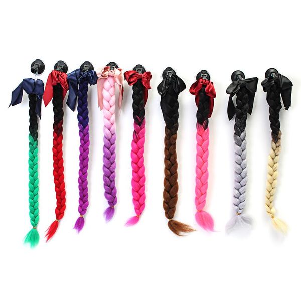 

9 gradient colors lady women motorcycle helmet braids women moto biker jumbo braid helmet rock style diy decoration