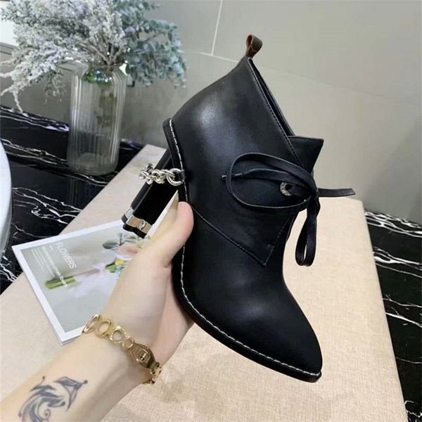 

2019 new luxury women shoes fashion luxury designer women shoes famous ankle boots womens ankle boots women dress shoes size 34-42, Black
