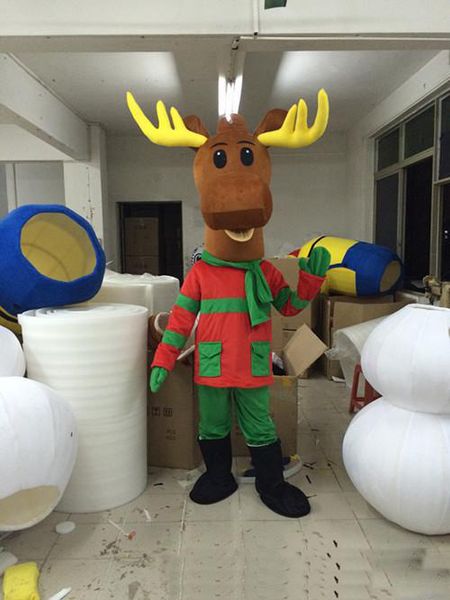 2019 Sconto vendita in fabbrica Natale cervo mascotte costume simpatico cartone animato fabbrica di abbigliamento personalizzato personalizzato privato