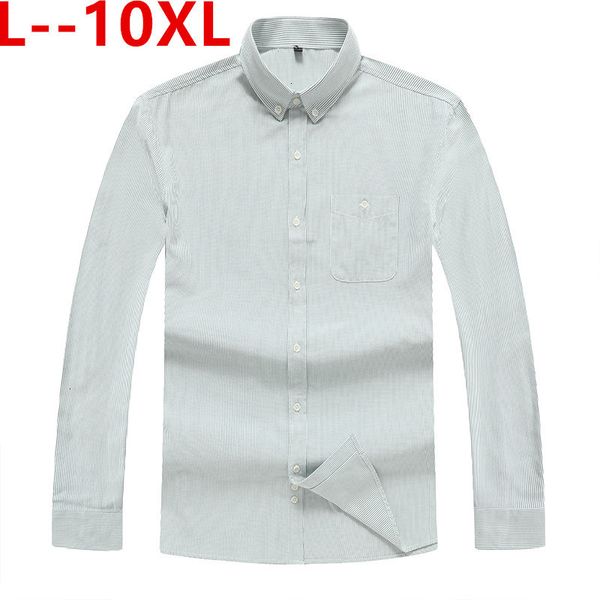

8xl plus 6xl 2019 men striped long sleeve shirt mens dress shirts spring autumn camisa masculina man casual male shirt, White;black