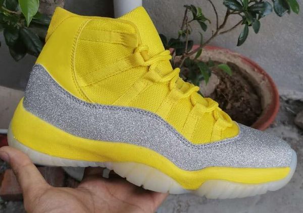 

2020 high 11s yellow silver full stars leather breathable shoes outdoor shoes women men shoes size 36-47