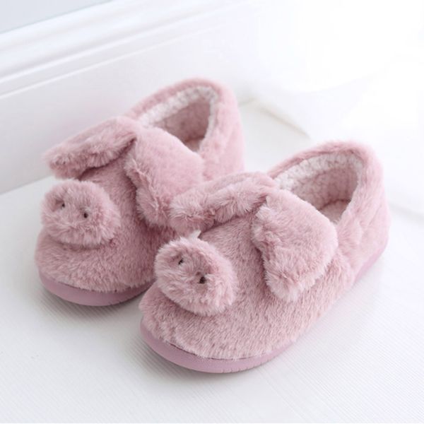 

pig slippers women home indoor garden slides warm winter slippers indoor home soft comfort women plush slip-on house shoes, Black