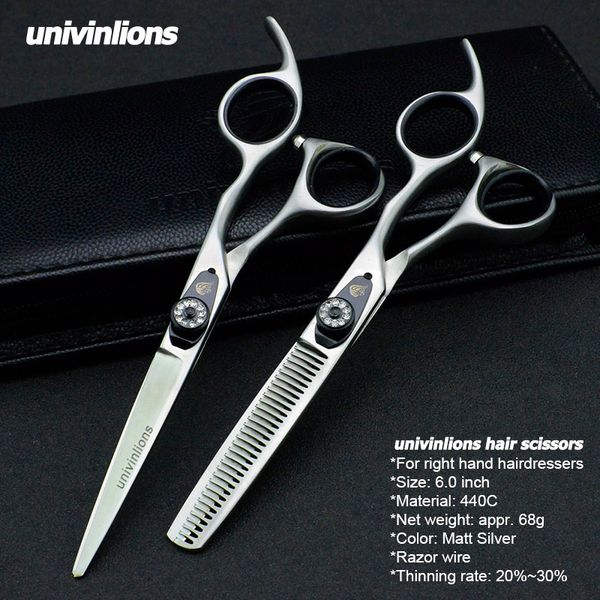

6" professional barbers hair scissors kit cutting shears edge hair cutting thinning scissors set matt silver janpan steel hair salon to