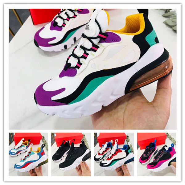 

react bauhaus tn kids shoes for boy girls running shoes hyper pink bright violet toddler children sneakers size 24-35, Black