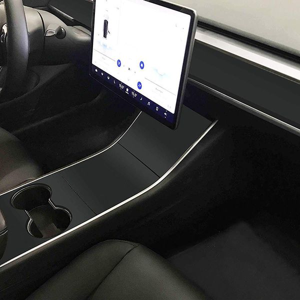 

car vinyl wrap sticker for model 3 console wrap center dashboard cover matte black sticker dashboard vinyl matte