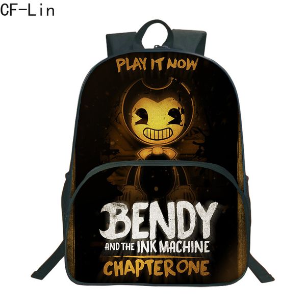 

2020 new bendy and the ink machine backpack for children school bags cartoon game printing book backpack daily school