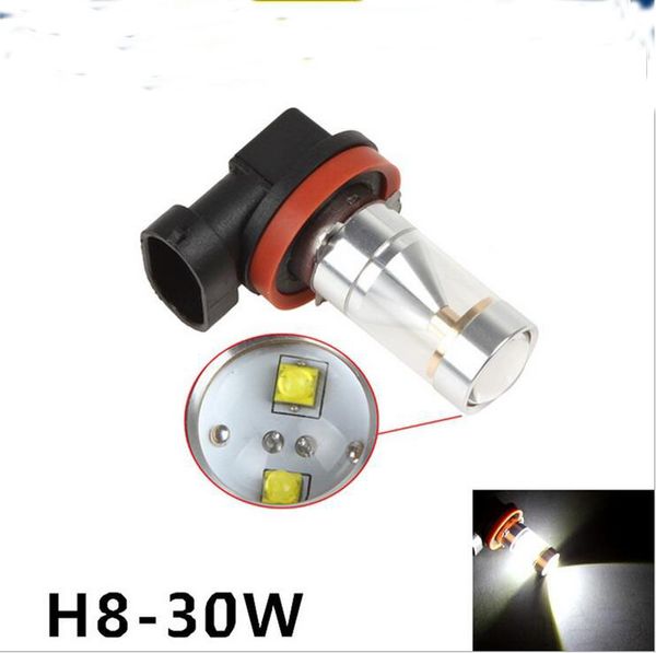 

2x 30w h8/h11 smd chips led with lens car fog light auto led parking reverse tail car light source white