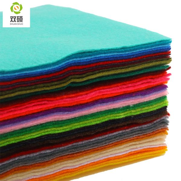 

mix color 100% soft polyester nonwoven felt fabric diy felt fabric pack 1.5mm thick 42pcs/lot 15x15cm rn-42-1, Black;white