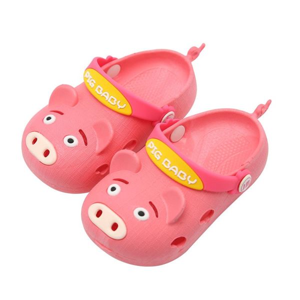 

baby shoes summer kid's cute garden shoes cartoon closed-toe sandals children beach slipper for kid/s, Black;red