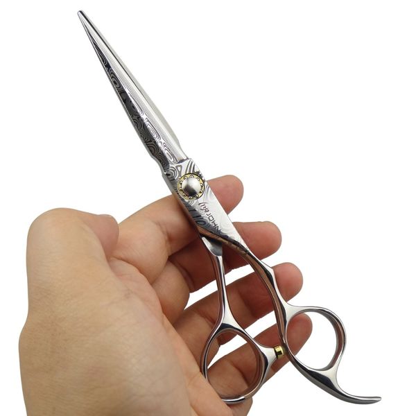 

john professional hairdressing scissors japan vg10 damascus for right hand 6.0 inch wooden case pack barber shears