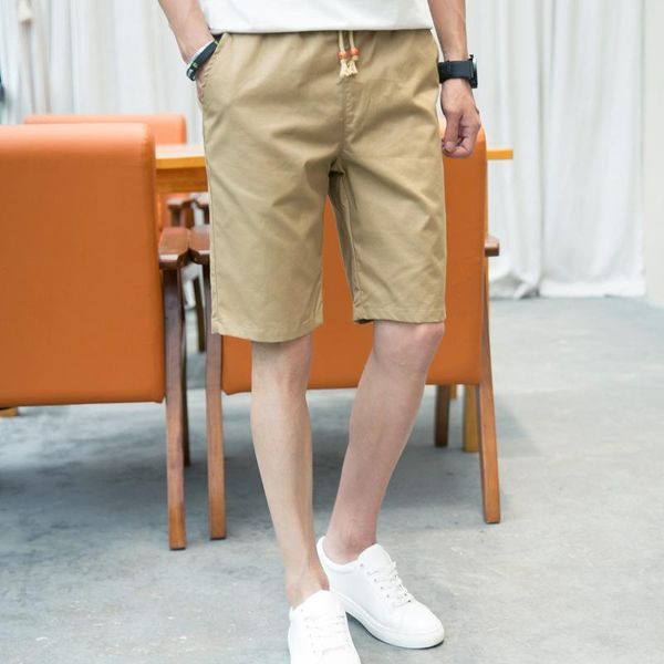 

бренд дышащий эластичный пояс шорты мужчины качество лето хлопок мужские шорты повседневная бегун плюс размер m-5xl сплошной цвет, White;black