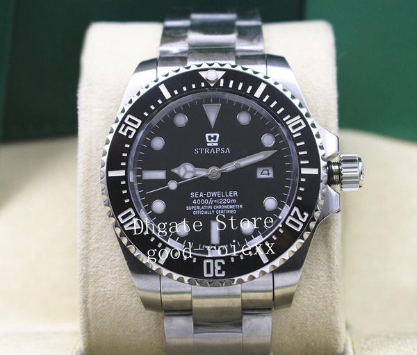 

40mm men's automatic 2813 watch men ceramic bezel steel 116600 sea black dial 16600 watches dive date sports dweller perpetual wristwat, Slivery;brown