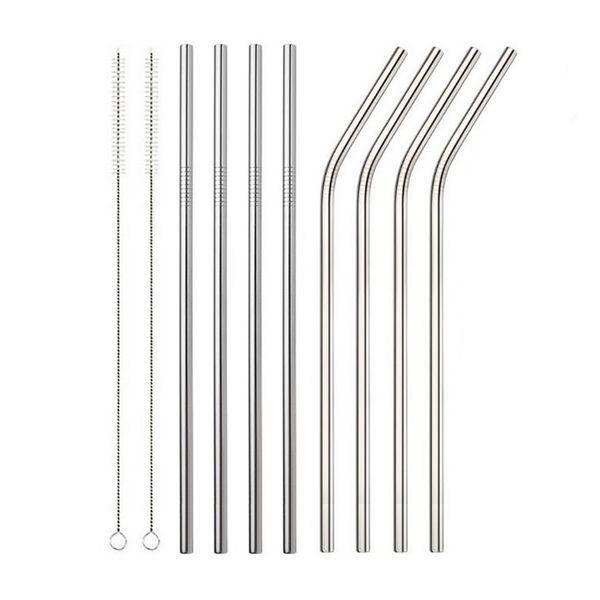 

urijk stainless steel reusable metal straw drink with cleaner brush for home barware bar accessorie reusable drinking straws