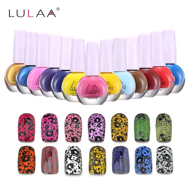 

lulaa 6ml stamp nail polish stamping polish nail art stamping lacquer for manicure art vernis a ongle varnish