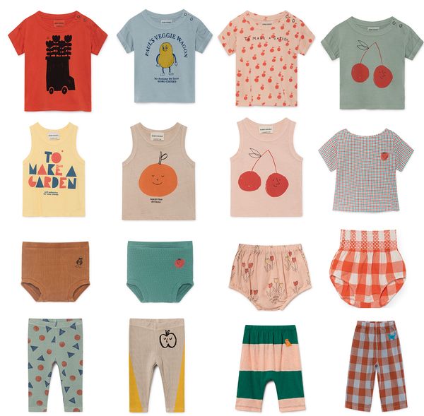 

2019 bobo choses baby girl clothes kids t shirts thanksgiving cherry wolf & rita girls raglan shorts y190516, Blue