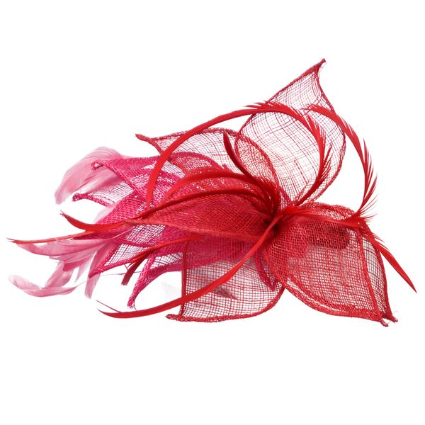 

2-tone sinamay & fancy feather fascinator hair clip hair accessories headwear s10-1062