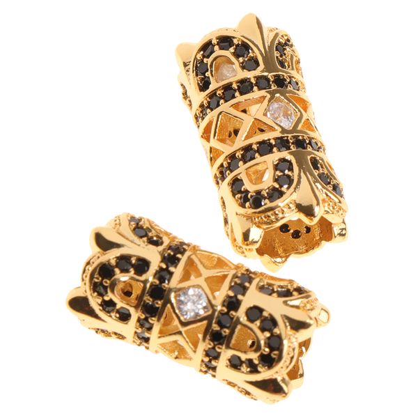 

2 pcs vintage loose spacer bracelet loose beads column tube craft bead, Black