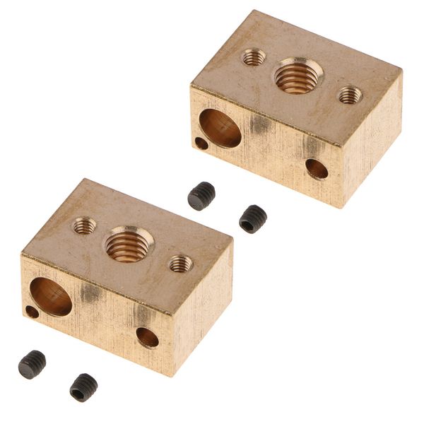 

brass heater block copper nd high temperature v6 nozzles extruder for 3d printer accessories [2pcs