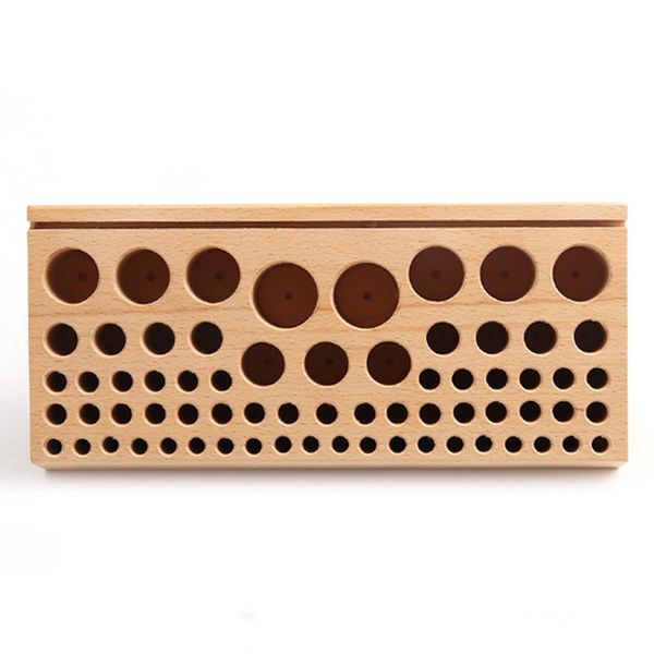 2019 68 Holes Leather Wood Tool Storage Table Bench Rack Leather