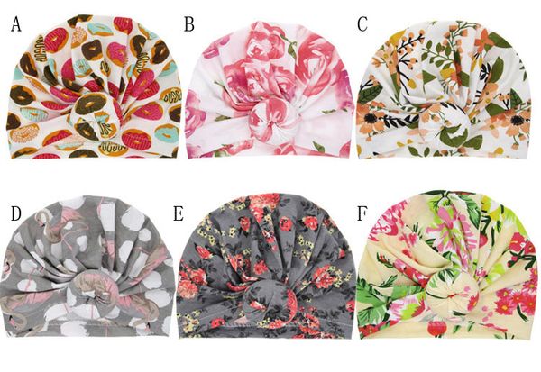 

kids hat baby girls beanies florals flower headwear toddler child europe accessories infant donuts knot hats children 14596 turban hrahp, White;black