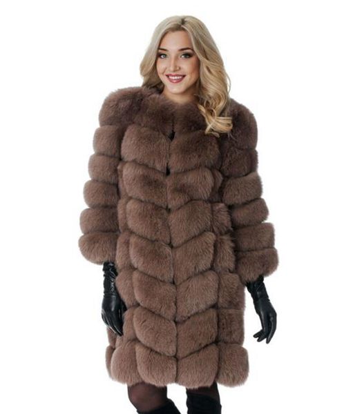 

woman chun qiu han edition new fund high-quality goods individual character tide in long money furs one body 9 minutes sleeve coat / s-3xl, Black