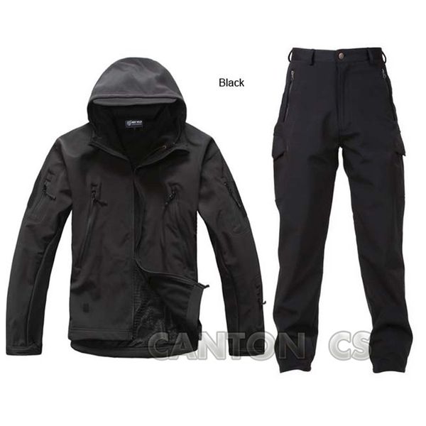 

tad v 4.0 men outdoor hunting camping waterproof windproof polyester coats jacket hoody tad softshell jacket+pants, Blue;black