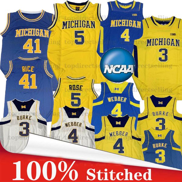 

Whole ale ncaa michigan wolverine trey burke 3 chri webber 4 jalen ro e 5 glen rice 41 men 039 women 039 ba ketball jer ey 100 ti