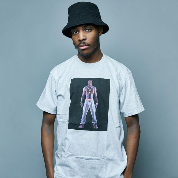 

20ss box logo tupac hologram tee rapper 2pc hip hop t-shirt high street short sleeves men women casual tee summer hfymtx726, White;black