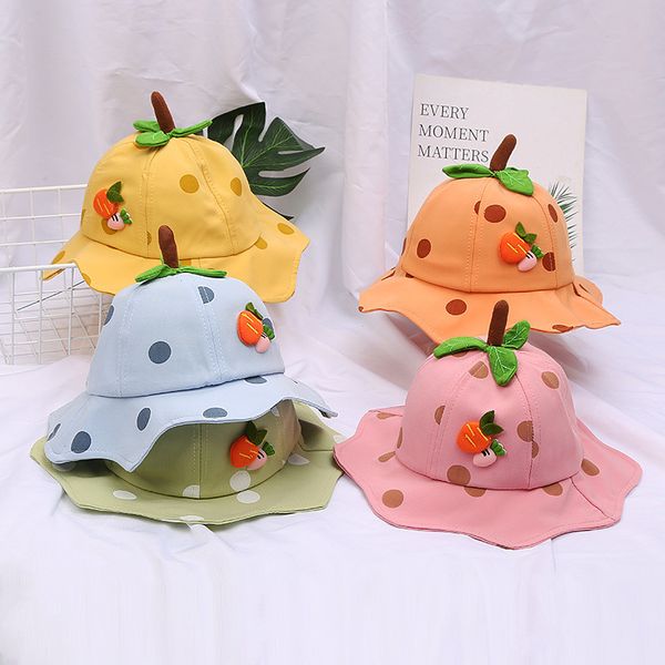 

новые дети вс hat cap малышей cute dot младенца cap девушки мальчиков вс hat с ear для spring новорожденный фотография реквизита бейсбол, Yellow