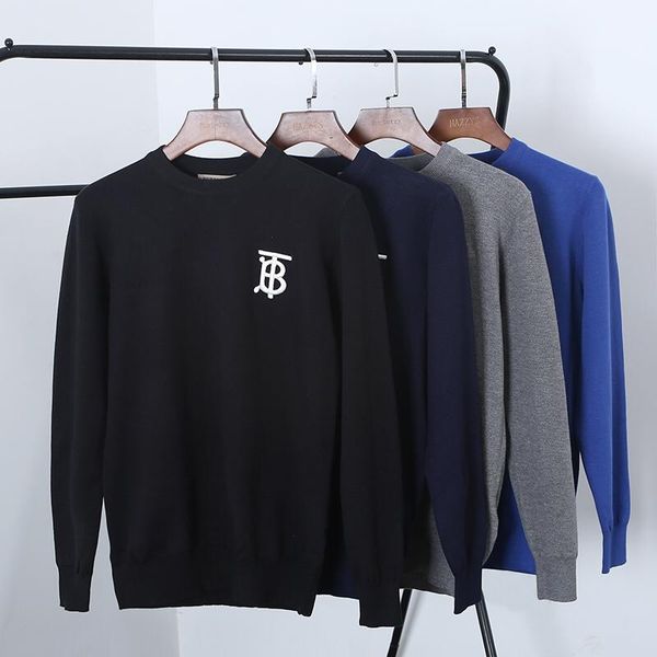 

new luxurious brand design bbr hoodie long sleeve crewneck sweater sweatshirt fashion embroidery tb logo pullover hoodie outdoor sweatshirt, Gray;blue