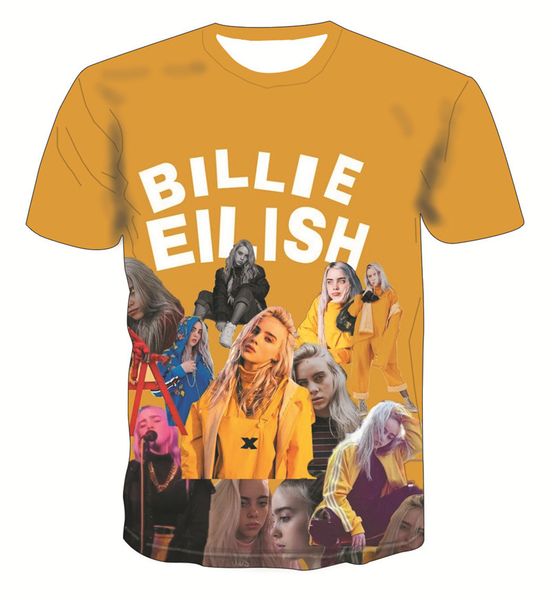 

billie eilish summer women tshirts fashion digital printed loose female tees casual crew neck ladies, White