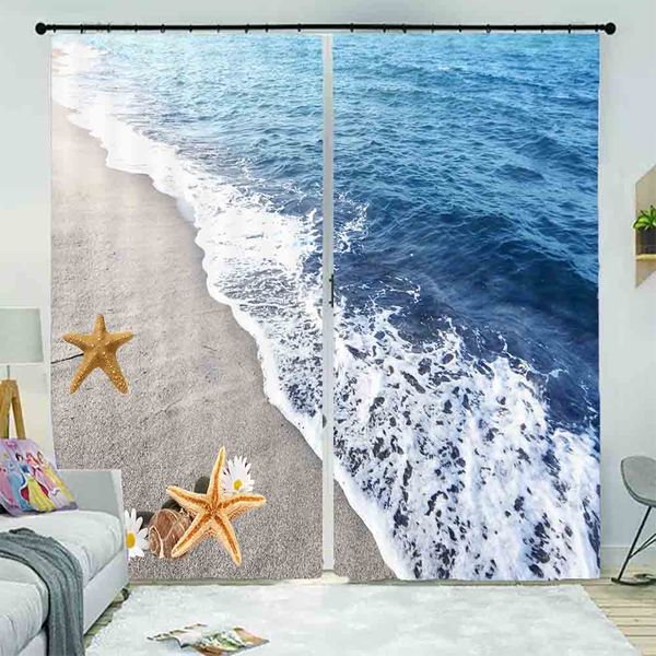 Portofino Harbour Beach Leisure 3D Blockout Photo Printing Curtains Draps Fabric