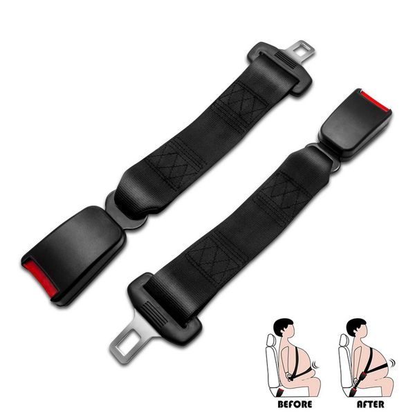 

safego 2 pack 12 inch car seat safety belt extender adjustable metal tongue baby child protection car-styling car goods