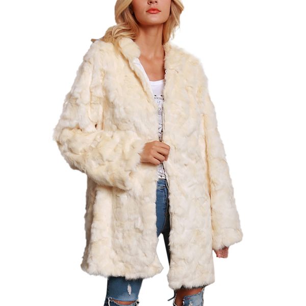 

jaycosin fashion girls coat jacket winter casual jacket coat women winter ladies warm faux fur solid parka outerwear, Black;brown