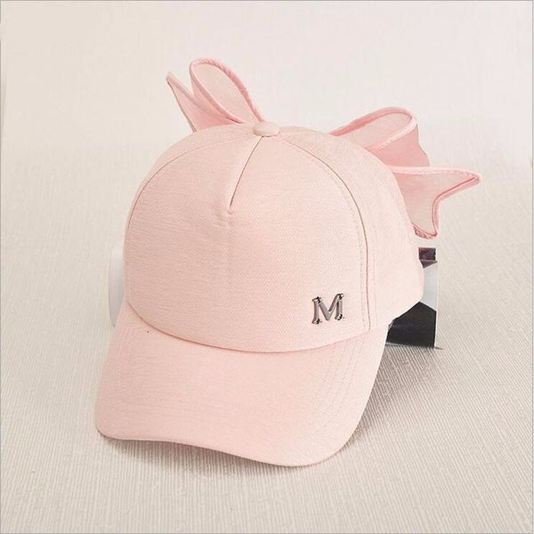 

2019newspring cap  mark pink hat with big bow bending brimmed hat baseball caps visor women and girl sun, Blue;gray