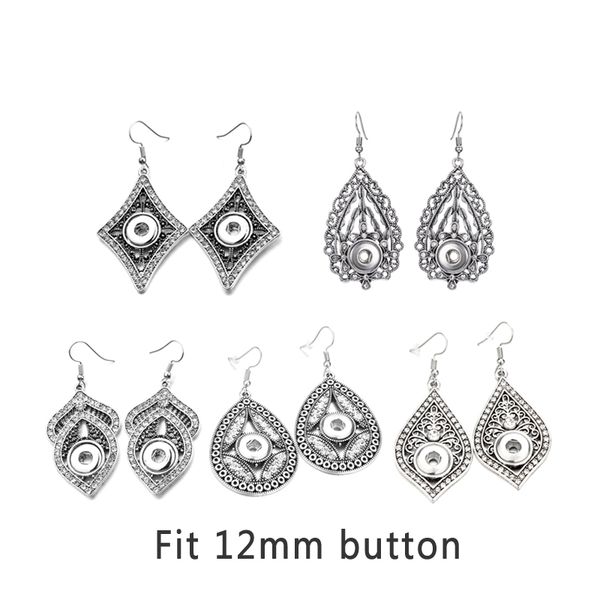 

новая мода сменная кристалл 002 серьга fit 12mm snap кнопка серьги для женщин рождества gfit шарм ювелирных изделий, Silver