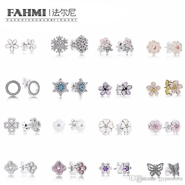 

fahmi 100% стерлингового серебра 925 пробы снежинка серьги кристалл мода шарм бусины ювелирные изделия для женщин подарок бесплатная доставк, Golden;silver
