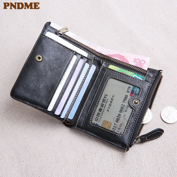 

pndme fashion casual genuine leather men women's wallet simple soft natural cowhide teen couple purse, Red;black
