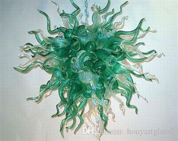 

china factory-outlet vinatge green crystal chandelier l residential blown glass energy saving pendant light