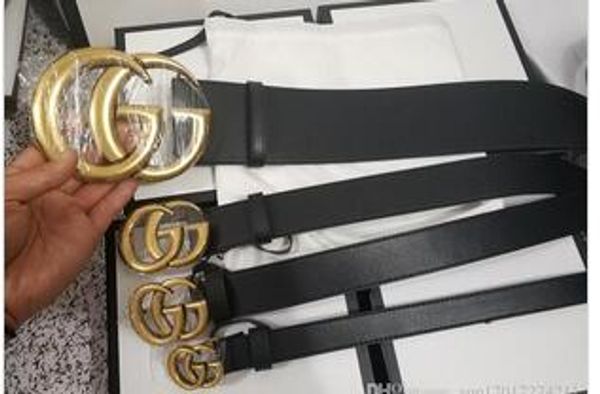 

3.8 3.4 2.3 fashion luxury casual bronzed buckle belts women men designer belts european style high with box brand waistbands real leat, Black;brown