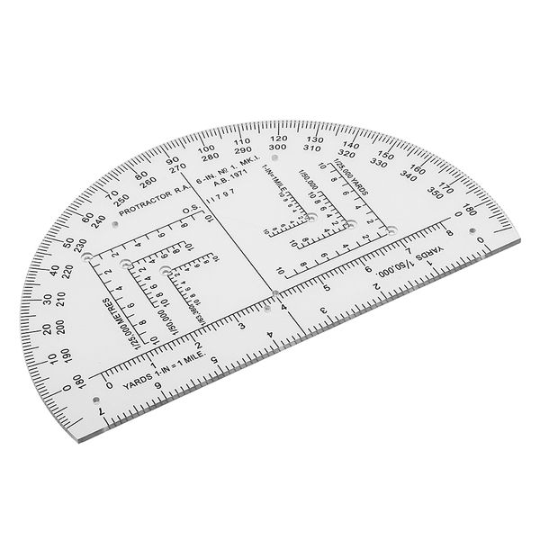 

6 inch plastic protractor map reading tool half circle design for map reading
