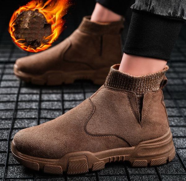 

autumn winter men boots sneakers outdoor casual men shoes comfortable mesh breathable shoes male light rubber footwear big size 38-45, Black